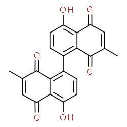 ChemSpider 2D Image | 4,4'-Dihydroxy-7,7'-dimethyl-1,1'-binaphthalene-5,5',8,8'-tetrone | C22H14O6