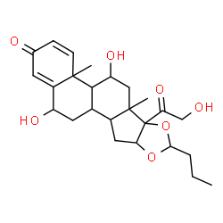ChemSpider 2D Image | 6b-Glycoloyl-5,12-dihydroxy-4a,6a-dimethyl-8-propyl-4a,4b,5,6,6a,6b,9a,10,10a,10b,11,12-dodecahydro-2H-naphtho[2',1':4,5]indeno[1,2-d][1,3]dioxol-2-one | C25H34O7