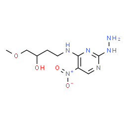 ChemSpider 2D Image | 4-[(2-Hydrazino-5-nitro-4-pyrimidinyl)amino]-1-methoxy-2-butanol | C9H16N6O4