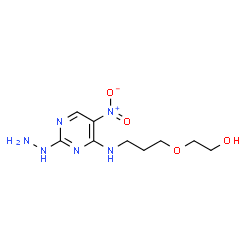 ChemSpider 2D Image | 2-{3-[(2-Hydrazino-5-nitro-4-pyrimidinyl)amino]propoxy}ethanol | C9H16N6O4