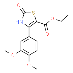 ChemSpider 2D Image | Ethyl 4-(3,4-dimethoxyphenyl)-2,3-dihydro-2-oxo-5-thiazolecarboxylate | C14H15NO5S