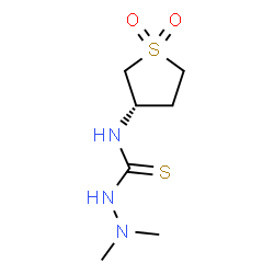 ChemSpider 2D Image | N-[(3S)-1,1-Dioxidotetrahydro-3-thiophenyl]-2,2-dimethylhydrazinecarbothioamide | C7H15N3O2S2