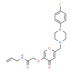 ChemSpider 2D Image | N-Allyl-2-[(6-{[4-(4-fluorophenyl)-1-piperazinyl]methyl}-4-oxo-4H-pyran-3-yl)oxy]acetamide | C21H24FN3O4