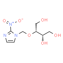 ChemSpider 2D Image | (2S,3R)-3-[(2-Nitro-1H-imidazol-1-yl)methoxy]-1,2,4-butanetriol | C8H13N3O6