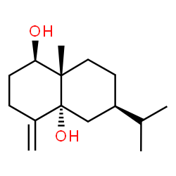 ChemSpider 2D Image | (1R,4aR,6R,8aS)-6-Isopropyl-8a-methyl-4-methyleneoctahydro-1,4a(2H)-naphthalenediol | C15H26O2