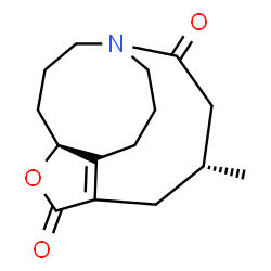 ChemSpider 2D Image | (1S,6R)-6-Methyl-2-oxa-9-azatricyclo[7.4.3.0~4,13~]hexadec-4(13)-ene-3,8-dione | C15H21NO3