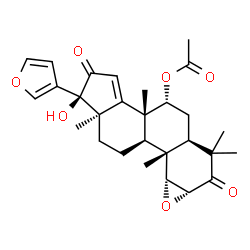 ChemSpider 2D Image | (1alpha,2alpha,5alpha,7alpha,13alpha,17beta)-17-(3-Furyl)-17-hydroxy-4,4,8-trimethyl-3,16-dioxo-1,2-epoxyandrost-14-en-7-yl acetate | C28H34O7