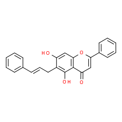 ChemSpider 2D Image | 5,7-Dihydroxy-2-phenyl-6-(3-phenyl-allyl)-chromen-4-one | C24H18O4