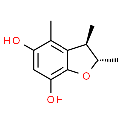 ChemSpider 2D Image | (2S,3R)-2,3,4-Trimethyl-2,3-dihydro-1-benzofuran-5,7-diol | C11H14O3