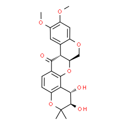 ChemSpider 2D Image | (1S,2R,7aR,13aS)-1,2-Dihydroxy-9,10-dimethoxy-3,3-dimethyl-2,3,13,13a-tetrahydro-1H-chromeno[3,4-b]pyrano[2,3-h]chromen-7(7aH)-one | C23H24O8