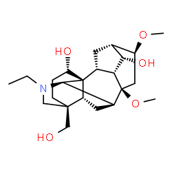 ChemSpider 2D Image | (1alpha,14alpha,16beta)-20-Ethyl-4-(hydroxymethyl)-8,16-dimethoxyaconitane-1,14-diol | C23H37NO5
