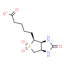ChemSpider 2D Image | 5-[(3aS,4S,6aR)-5,5-Dioxido-2-oxohexahydro-1H-thieno[3,4-d]imidazol-4-yl]pentanoate | C10H15N2O5S