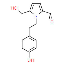 ChemSpider 2D Image | 5-Hydroxymethyl-1-[2-(4-hydroxyphenyl)-ethyl]-1H-pyrrole-2-carbaldehyde | C14H15NO3