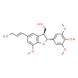 ChemSpider 2D Image | 3-benzofuranmethanol, 2,3-dihydro-2-(4-hydroxy-3,5-dimethoxyphenyl)-5-[(1E)-3-hydroxy-1-propenyl]-7-methoxy-, (2R,3S)- | C21H24O7