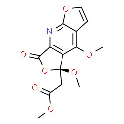 ChemSpider 2D Image | Methyl [(5S)-4,5-dimethoxy-7-oxo-5,7-dihydrodifuro[2,3-b:3',4'-e]pyridin-5-yl]acetate | C14H13NO7