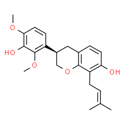 ChemSpider 2D Image | (3R)-3-(3-Hydroxy-2,4-dimethoxyphenyl)-8-(3-methyl-2-buten-1-yl)-7-chromanol | C22H26O5