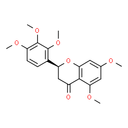 ChemSpider 2D Image | (2S)-5,7-Dimethoxy-2-(2,3,4-trimethoxyphenyl)-2,3-dihydro-4H-chromen-4-one | C20H22O7