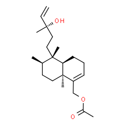 ChemSpider 2D Image | {(4aR,5S,6R,8aS)-5-[(3S)-3-Hydroxy-3-methyl-4-penten-1-yl]-5,6,8a-trimethyl-3,4,4a,5,6,7,8,8a-octahydro-1-naphthalenyl}methyl acetate | C22H36O3