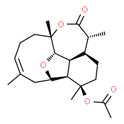 ChemSpider 2D Image | (1S,2S,3R,4R,7S,8R,11S,14Z,17S)-4,8,11,15-Tetramethyl-9-oxo-10,18-dioxatetracyclo[9.7.0.0~2,7~.0~3,17~]octadec-14-en-4-yl acetate | C22H32O5