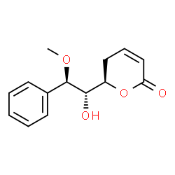 ChemSpider 2D Image | 6-[(1S,2R)-1-Hydroxy-2-methoxy-2-phenylethyl]-5,6-dihydro-2H-pyran-2-one | C14H16O4