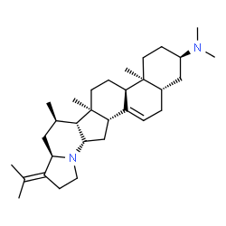 ChemSpider 2D Image | (2R,4aS,4bS,6aS,6bR,7R,8aR,12aS,13aR,15aS)-9-Isopropylidene-N,N,4a,6a,7-pentamethyl-2,3,4,4a,4b,5,6,6a,6b,7,8,8a,9,10,11,12a,13,13a,15,15a-icosahydro-1H-naphtho[2',1':4,5]indeno[2,1-e]indolizin-2-amin
e | C31H50N2