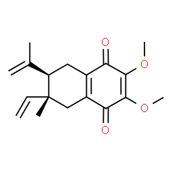 ChemSpider 2D Image | (6R,7R)-7-Isopropenyl-2,3-dimethoxy-6-methyl-6-vinyl-5,6,7,8-tetrahydro-1,4-naphthalenedione | C18H22O4