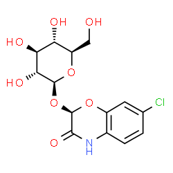 ChemSpider 2D Image | 2H-1,4-benzoxazin-3(4H)-one, 7-chloro-2-(beta-D-glucopyranosyloxy)- | C14H16ClNO8