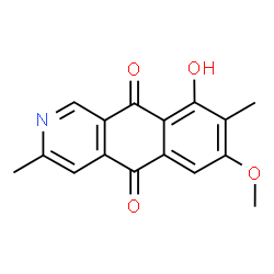 ChemSpider 2D Image | 9-Hydroxy-7-methoxy-3,8-dimethylbenzo[g]isoquinoline-5,10-dione | C16H13NO4
