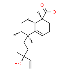 ChemSpider 2D Image | (1S,5S,6R,8aS)-5-[(3R)-3-Hydroxy-3-methyl-4-penten-1-yl]-1,5,6-trimethyl-1,2,3,5,6,7,8,8a-octahydro-1-naphthalenecarboxylic acid | C20H32O3