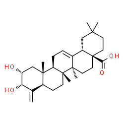 ChemSpider 2D Image | (4aS,6aS,6bR,8aR,10S,11R,12aR,12bR,14bS)-10,11-Dihydroxy-2,2,6a,6b,12a-pentamethyl-9-methylene-1,3,4,5,6,6a,6b,7,8,8a,9,10,11,12,12a,12b,13,14b-octadecahydro-4a(2H)-picenecarboxylic acid | C29H44O4