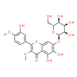 ChemSpider 2D Image | 5,6-Dihydroxy-2-(3-hydroxy-4-methoxyphenyl)-3-methoxy-4-oxo-4H-chromen-7-yl alpha-D-allopyranoside | C23H24O13