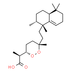 ChemSpider 2D Image | (2S)-2-[(3S,6S)-6-Methyl-6-{2-[(1R,2R,4aS)-1,2,5,5-tetramethyl-1,2,3,4,4a,5,6,7-octahydro-1-naphthalenyl]ethyl}-1,2-dioxan-3-yl]propanoic acid | C24H40O4