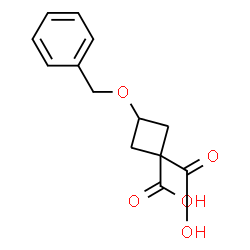 ChemSpider 2D Image | 3-Benzyloxycyclobutane-1,1-dicarboxylic acid | C13H14O5