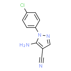 ChemSpider 2D Image | 5-Amino-1-(4-chlorophenyl)-1H-pyrazole-4-carbonitrile | C10H7ClN4
