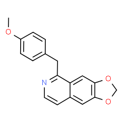 ChemSpider 2D Image | 1-(p-Methoxybenzyl)-6,7-methylenedioxyisoquinoline | C18H15NO3