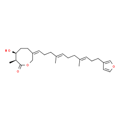 ChemSpider 2D Image | (3S,4S,7Z)-7-[(4E,8E)-11-(3-Furyl)-4,8-dimethyl-4,8-undecadien-1-ylidene]-4-hydroxy-3-methyl-2-oxocanone | C25H36O4