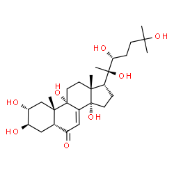 ChemSpider 2D Image | (2alpha,3beta,5beta,17alpha,22R)-2,3,9,14,20,22,25-Heptahydroxycholest-7-en-6-one | C27H44O8