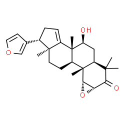 ChemSpider 2D Image | (1alpha,2alpha,5alpha,7beta,13alpha,17alpha)-17-(3-Furyl)-7-hydroxy-4,4,8-trimethyl-1,2-epoxyandrost-14-en-3-one | C26H34O4