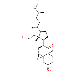 ChemSpider 2D Image | (1aR,3S,4aS,7S,8aS)-3-[(1S,2R,3R)-3-[(2R,5S)-5,6-Dimethyl-2-heptanyl]-2-(2-hydroxyethyl)-2-methylcyclopentyl]-7-hydroxy-4a-methylhexahydro-1aH-naphtho[1,8a-b]oxiren-4(4aH)-one | C28H48O4