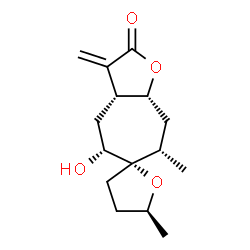 ChemSpider 2D Image | (3aR,5R,5'S,6S,7S,8aR)-5-Hydroxy-5',7-dimethyl-3-methyleneoctahydro-3'H-spiro[cyclohepta[b]furan-6,2'-furan]-2(3H)-one | C15H22O4