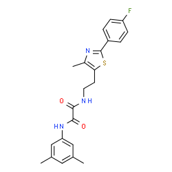 ChemSpider 2D Image | N-(3,5-Dimethylphenyl)-N'-{2-[2-(4-fluorophenyl)-4-methyl-1,3-thiazol-5-yl]ethyl}ethanediamide | C22H22FN3O2S