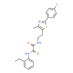 ChemSpider 2D Image | N-(2-Ethylphenyl)-N'-{2-[2-(4-fluorophenyl)-4-methyl-1,3-thiazol-5-yl]ethyl}ethanediamide | C22H22FN3O2S