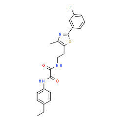 ChemSpider 2D Image | N-(4-Ethylphenyl)-N'-{2-[2-(3-fluorophenyl)-4-methyl-1,3-thiazol-5-yl]ethyl}ethanediamide | C22H22FN3O2S