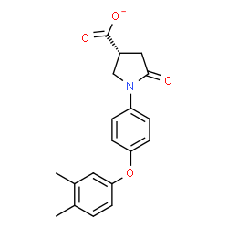 ChemSpider 2D Image | (3R)-1-[4-(3,4-Dimethylphenoxy)phenyl]-5-oxo-3-pyrrolidinecarboxylate | C19H18NO4