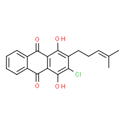 ChemSpider 2D Image | 2-Chloro-1,4-dihydroxy-3-(4-methyl-pent-3-enyl)-anthraquinone | C20H17ClO4