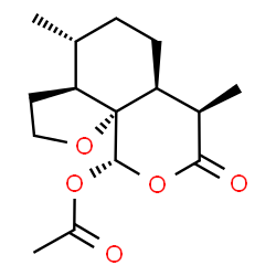 ChemSpider 2D Image | (3aS,4R,6aS,10S,10aR)-4,7-Dimethyl-8-oxooctahydro-2H-furo[3,2-i]isochromen-10-yl acetate | C15H22O5