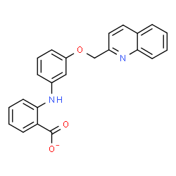 ChemSpider 2D Image | 2-{[3-(2-Quinolinylmethoxy)phenyl]amino}benzoate | C23H17N2O3