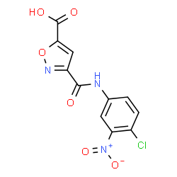 ChemSpider 2D Image | 3-[(4-Chloro-3-nitrophenyl)carbamoyl]-1,2-oxazole-5-carboxylic acid | C11H6ClN3O6