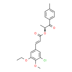 ChemSpider 2D Image | (2S)-1-(4-Methylphenyl)-1-oxo-2-propanyl (2E)-3-(3-chloro-5-ethoxy-4-methoxyphenyl)acrylate | C22H23ClO5