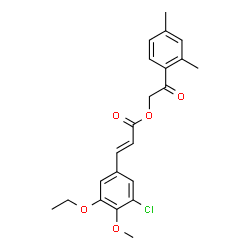 ChemSpider 2D Image | 2-(2,4-Dimethylphenyl)-2-oxoethyl (2E)-3-(3-chloro-5-ethoxy-4-methoxyphenyl)acrylate | C22H23ClO5
